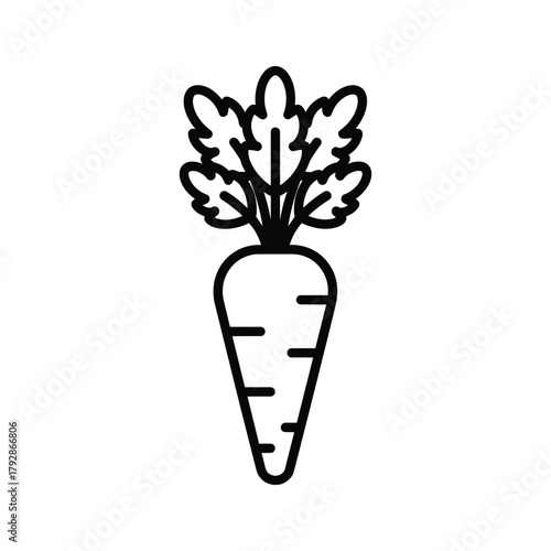 Illustration of a fresh carrot, perfect for healthy eating and vegetable designs