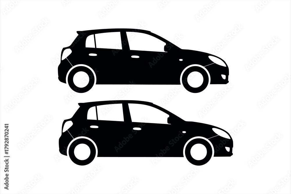 Fototapeta premium Car silhouette comparison