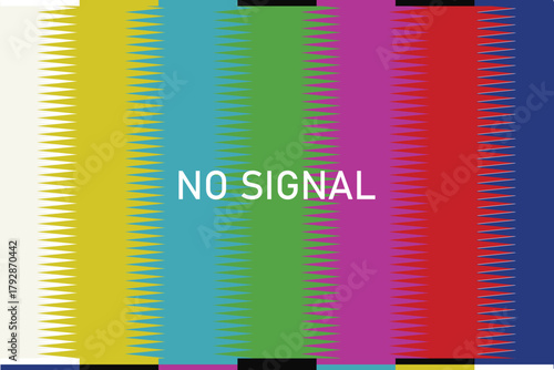 Tv screen no signal vector. Technical Difficulties screen tv color bars . Vector illustration. eps 10