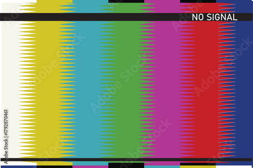 Tv screen no signal vector. Technical Difficulties screen tv color bars . Vector illustration. eps 10