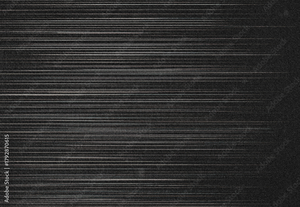 Obraz premium Abstract dark textured background featuring subtle horizontal noise and light streaks reminiscent of old television static, suitable as tech design backdrop or visual overlay