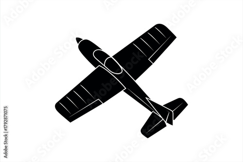 Black Silhouette of a Small Airplane