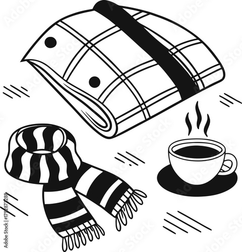 Minimal Winter Comfort Items Illustration