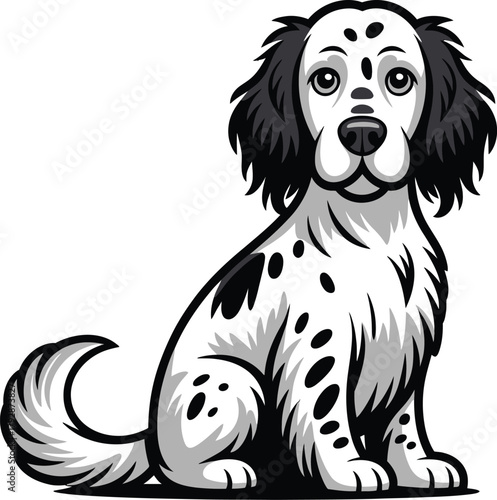 Cute cartoon a illustrator vector English setter