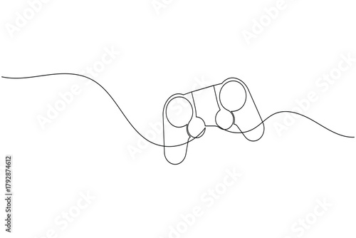 Simple single line art showing a modern video game console joystick