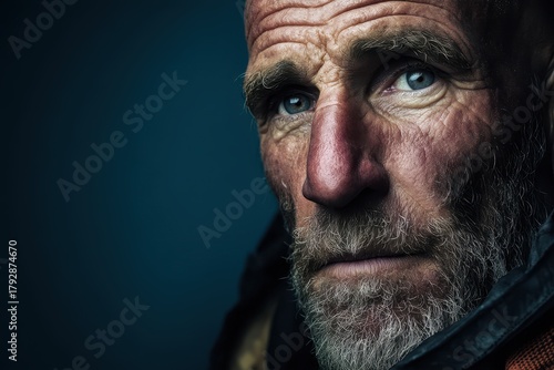 Rugged older man with a wea...