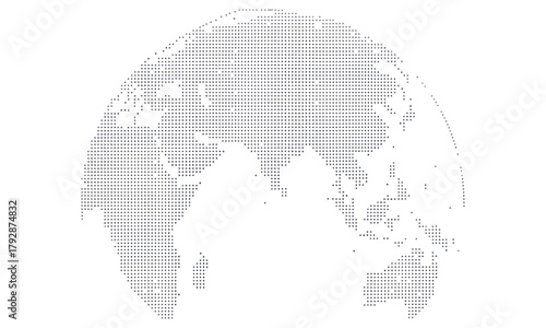 World Map Dotted Design – Abstract Halftone Globe Vector Background