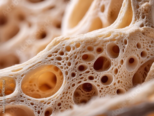 Macro shot of a porous, spo...