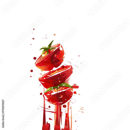 Beautiful hand drawn Watercolor illustration, goji berry isolated on a white background, illustration, AI painting design, vector set, eps format design, simple painting