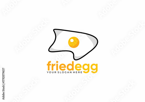 fried egg illustration icon vector logo template