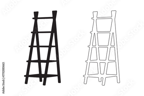 Two trellis designs for climbing plants one solid black one outline