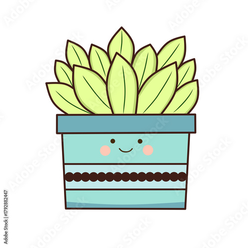 Cute House plant in a pot vector illustration