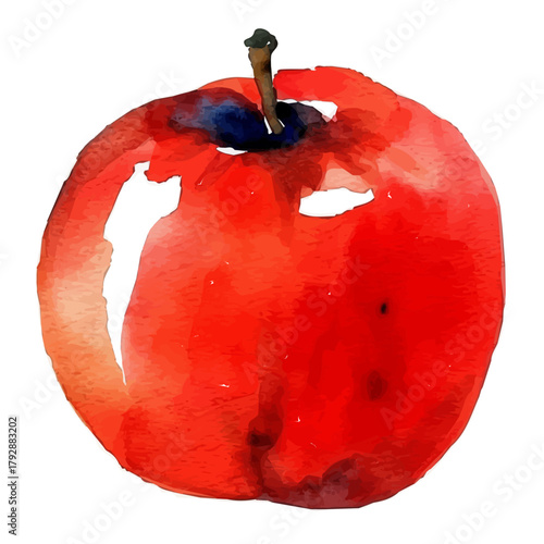 My Watercolor illustration, apple painting illustration isolated on a white background, illustration, AI painting design, vector illustration set, eps format