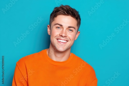 Young man with brown hair s...