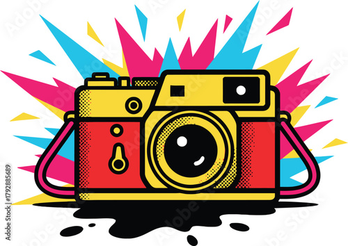 Vintage Retro Camera Vector Icon for Photography Hobby Media and Creative Art