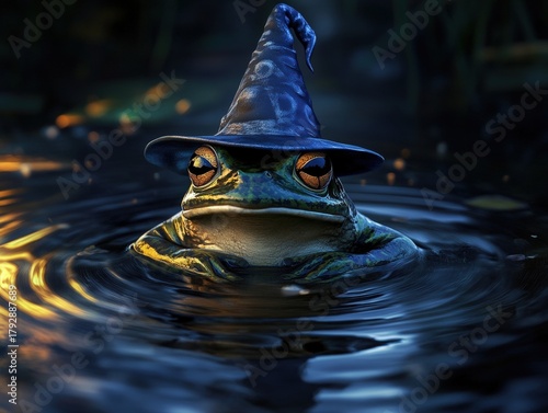 A frog wearing a whimsical ...