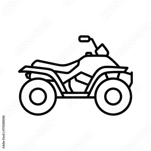 Black outline icon of a quad bike