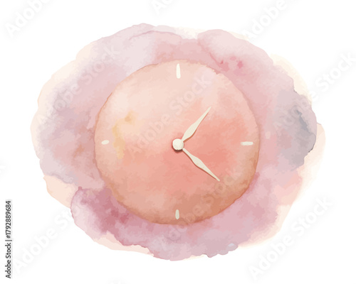 Watercolor clock vector illustration 
