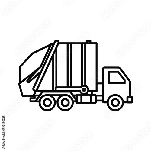Outline illustration of a garbage truck