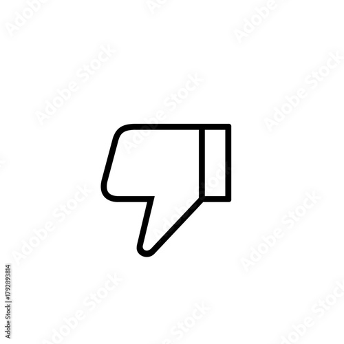 Thumb down outline icon. Dislike, disapproval, or bad rating symbol