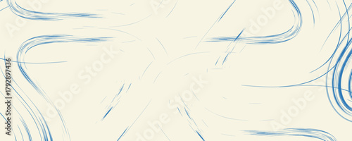 Grunge grainy blue brush stroke with spray texture. Hand drawn distress damaged vintage banner with zigzag bold line. Rough thick brush stroke texture. Spray paint effect vector background.