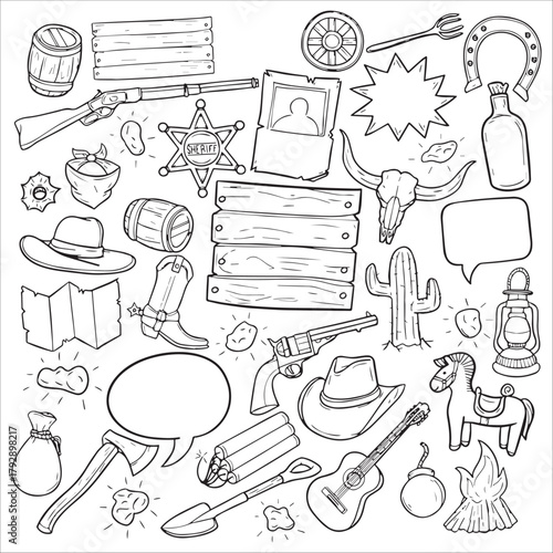 Wild West Cowboy Icon Set For Storytelling