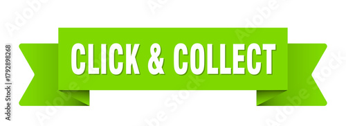 click & collect ribbon isolated on transparent background. click & collect ribbon