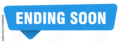 ending soon sticker. ending soon blue sign isolated on transpatent background