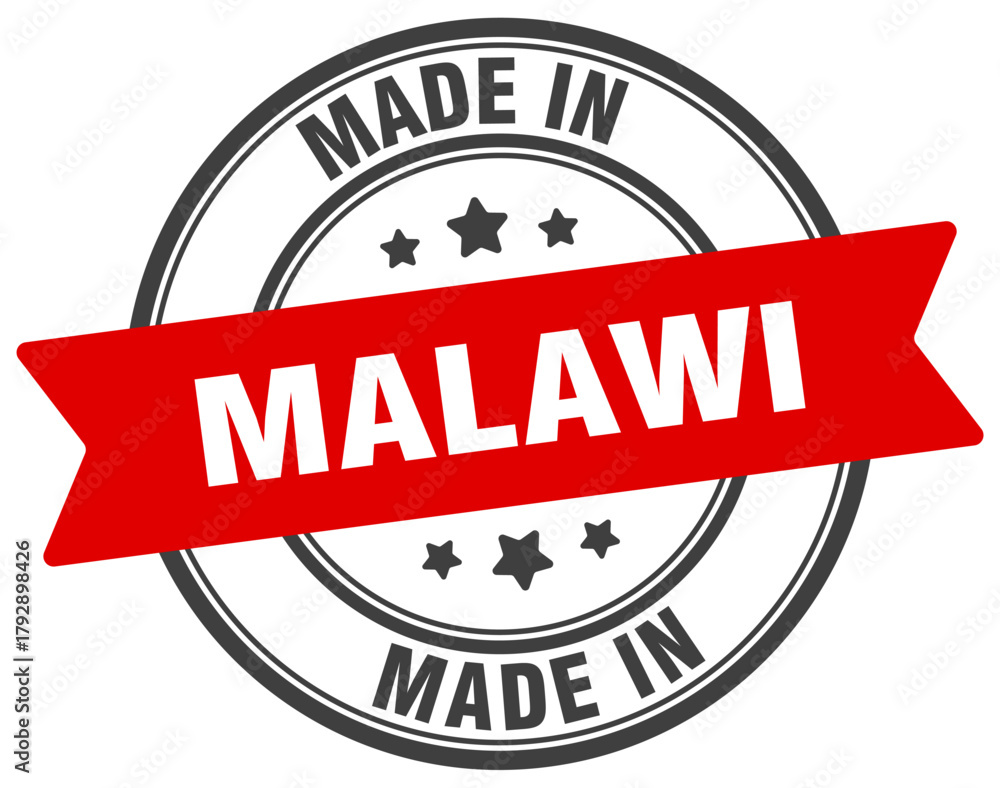 Fototapeta premium Made in Malawi round sign. Made in Malawi stamp.