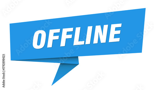 offline banner. offline speech bubble, label, sticker, sign template