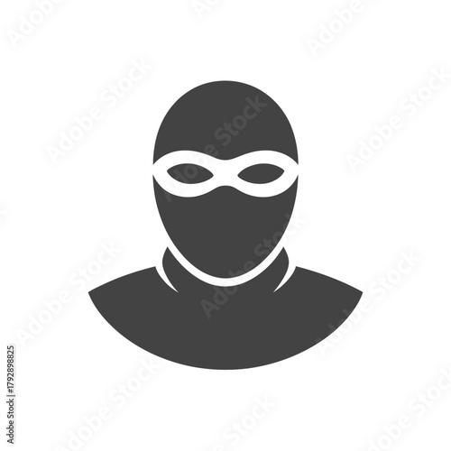A shadowy figure with a mask over its eyes represents a burglar or thief.
