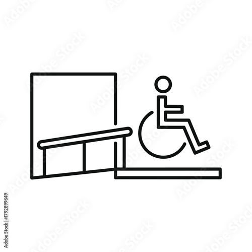 Wheelchair accessibility ramp icon
