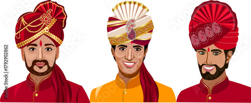 Indian wedding turbans set
