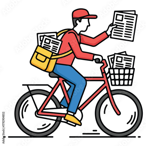 deliveryman with a newspaper