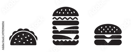  Double Patty Burger Icon Vector Illustration Eps 10