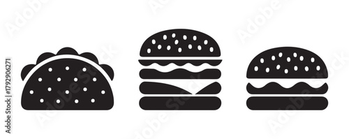  Classic Single Burger Icon. Vector EPS 10