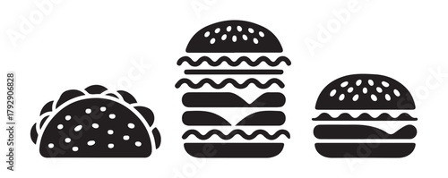  Double Patty Burger Icon Vector Illustration Eps 10