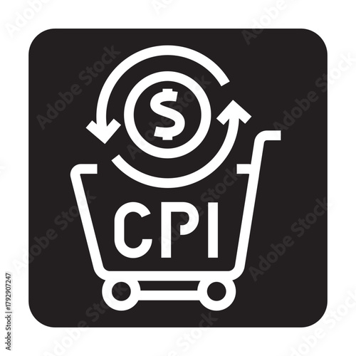 cpi black line icon for digital and print projects.