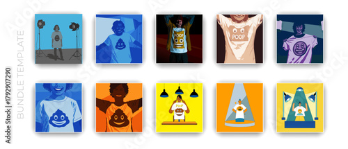 Cute Cartoon Ice Cream Character T-Shirt Design Collection
