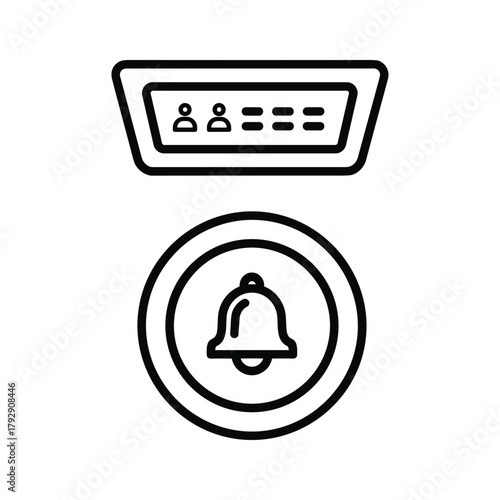 Airplane call button and passenger information display icon