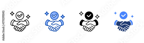 Trustworthiness icon set multiple style collection