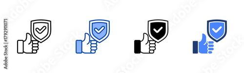 Reliability icon set multiple style collection