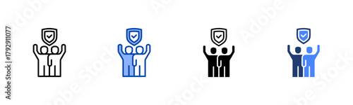 Dependability icon set multiple style collection