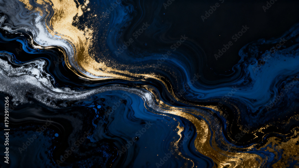 Fototapeta premium Concept of modern luxury, elegance, and high-end design with a dramatic dark and gold abstract background.