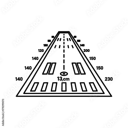 Airport runway markings and distance markers