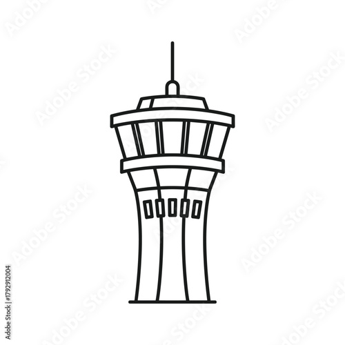 Line art icon of an air traffic control tower