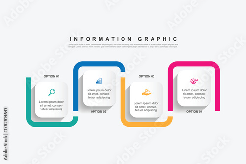 modern design template banner infographic. 4 step process information or presentation with icons