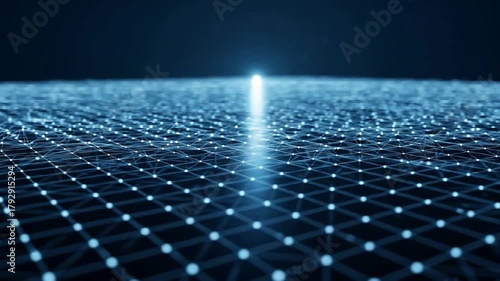 Animating Connected Network: Futuristic Data Stream Technology, Digital Cyberspace