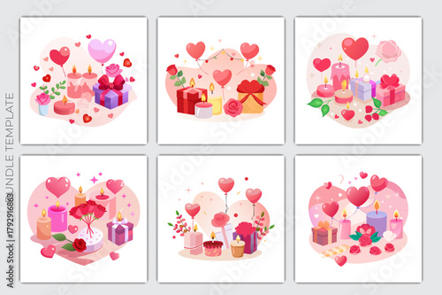 Romantic Gifts & Candle Icons Bundle