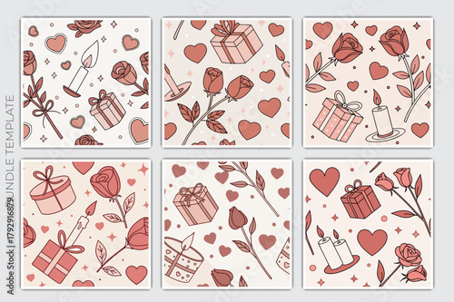 Romantic Gifts & Candle Icons Bundle